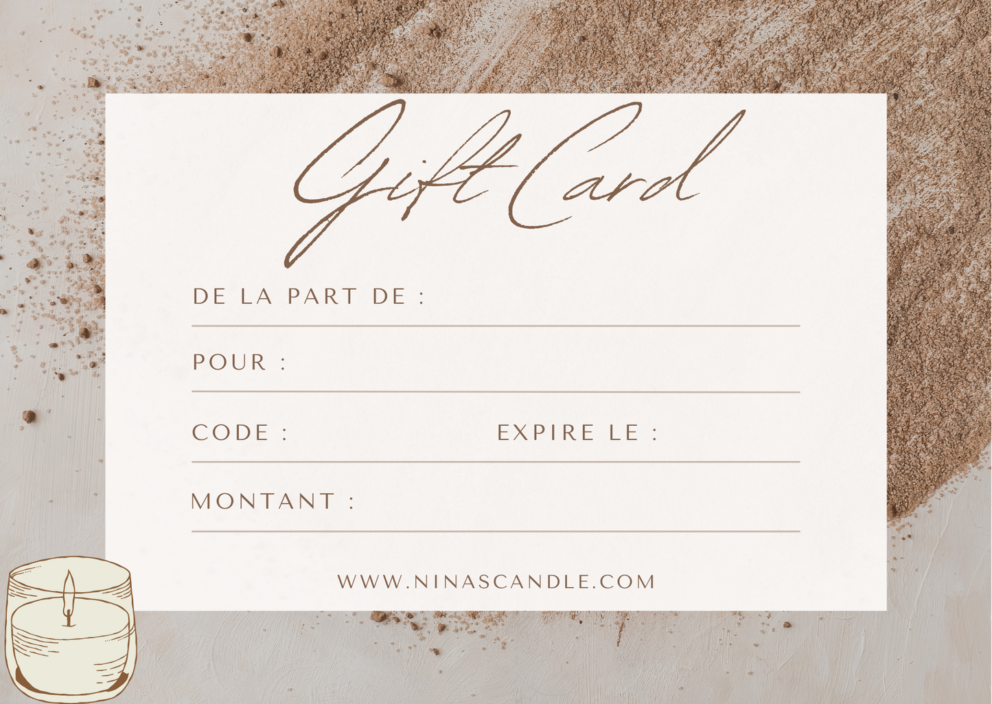 Gift Card Nina's Candle